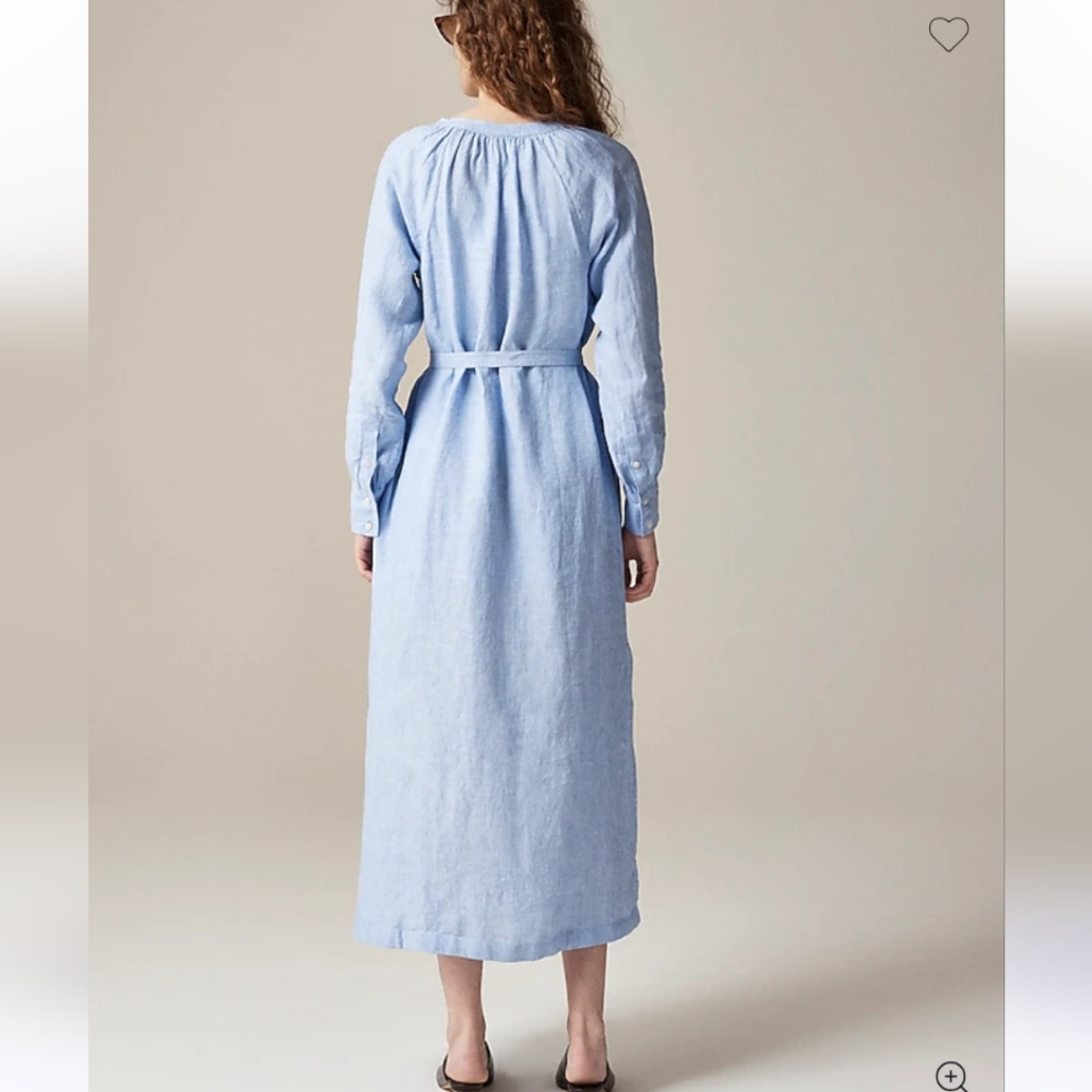 J Crew Cabana dress in linen CI918 Size S Vacation Resort Blue NWT - Picture 4 of 10